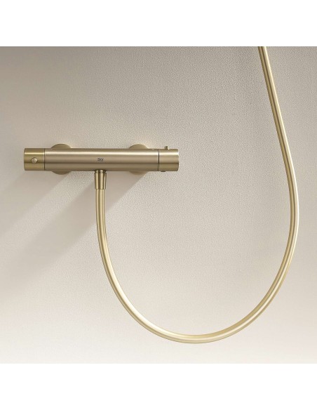 Mitigeur de douche thermostatique or brossé Supreme Sky Bath / Sécurité et Design