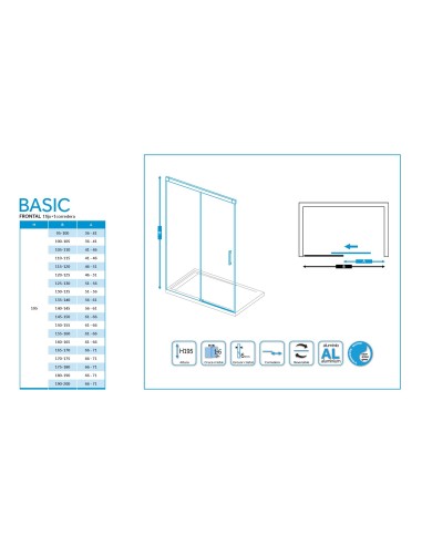 Paroi de douche Or 145 Basic 1fixe+1 coulissant