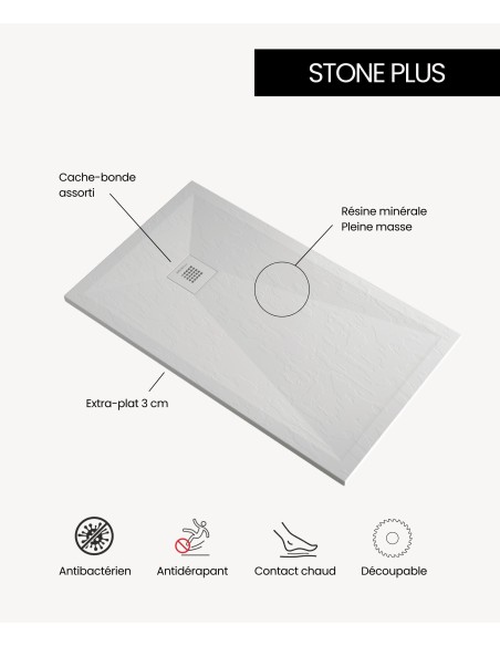 RECEVEUR DE DOUCHE  STONE PLUS  DUPLACH