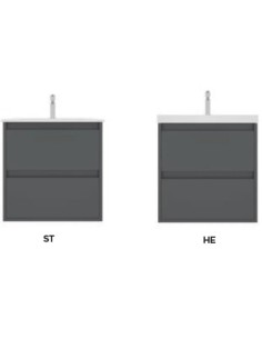 Meuble vasque Orosi Duplach/ Meuble de salle de bain moderne avec tiroirs Soft Close 2