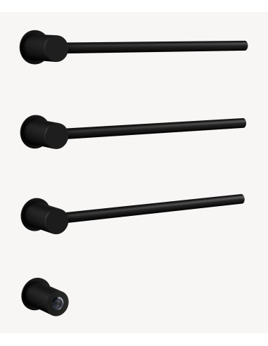 Sèche serviettes Kroos 3 tubes noir mat / Design moderne pour salle de bain