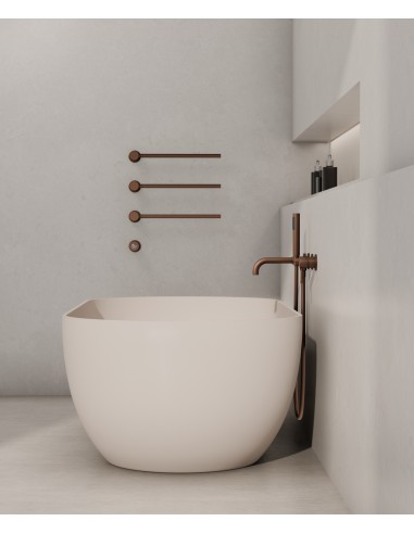 Sèche-serviettes Kroos 3 tubes or rosé mat / Design moderne pour salle de bain