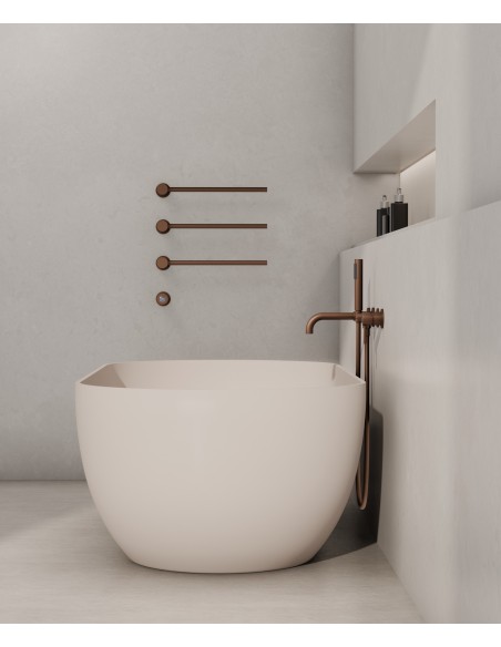 Sèche-serviettes Kroos 3 tubes or rosé mat / Design moderne pour salle de bain