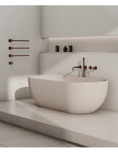 Sèche-serviettes Kroos 3 tubes or rosé mat / Design moderne pour salle de bain