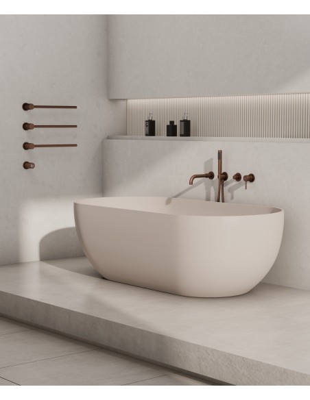 Sèche-serviettes Kroos 3 tubes or rosé mat / Design moderne pour salle de bain