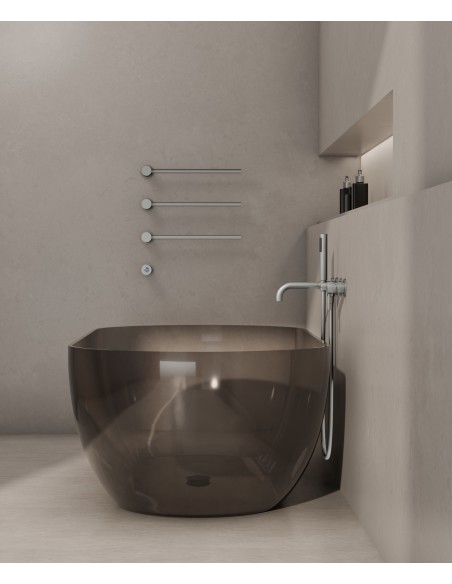 Sèche-serviettes Kroos 3 tubes Nickel brossé mat/ Design moderne pour salle de bain