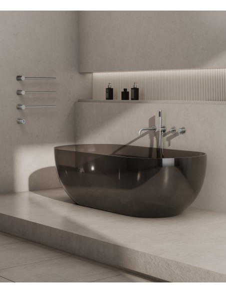 Sèche-serviettes Kroos 3 tubes Nickel brossé mat/ Design moderne pour salle de bain