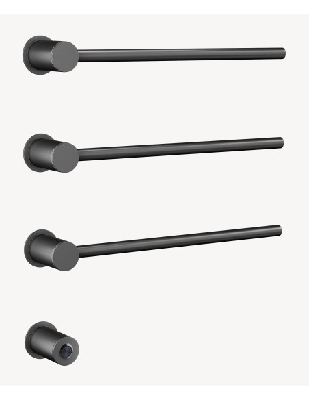 Sèche-serviettes Kroos 3 tubes Gun Métal  mat/ Design moderne pour salle de bain