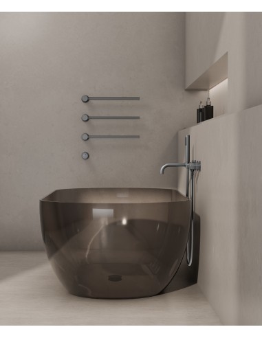 Sèche-serviettes Kroos 3 tubes Gun Métal  mat/ Design moderne pour salle de bain
