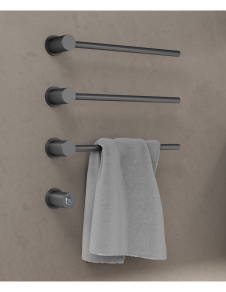 Sèche-serviettes Kroos 3 tubes Gun Métal  mat/ Design moderne pour salle de bain