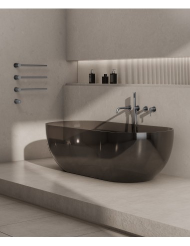 Sèche-serviettes Kroos 3 tubes Gun Métal  mat/ Design moderne pour salle de bain