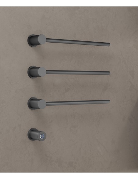Sèche-serviettes Kroos 3 tubes Gun Métal  mat/ Design moderne pour salle de bain
