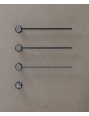 Sèche-serviettes Kroos 3 tubes Gun Métal  mat/ Design moderne pour salle de bain