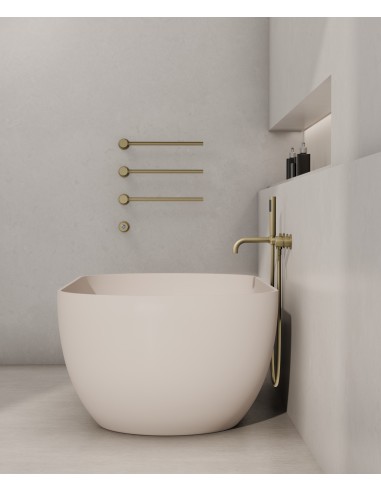 Sèche-serviettes Kroos 3 tubes Doré Brossé  mat/ Design moderne pour salle de bain