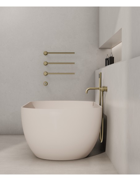 Sèche-serviettes Kroos 3 tubes Doré Brossé  mat/ Design moderne pour salle de bain