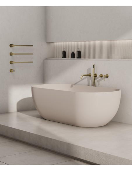 Sèche-serviettes Kroos 3 tubes Doré Brossé  mat/ Design moderne pour salle de bain