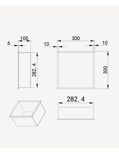 Niche encastrable Kroos Gin metal 30*30cm /Acier inoxydable PVD