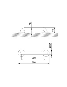 Barre d'appui droite inox NOFER / Barre PMR 2