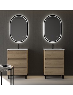 Meuble vasque 3 tiroirs Gold Orosi / Élégance et rangement