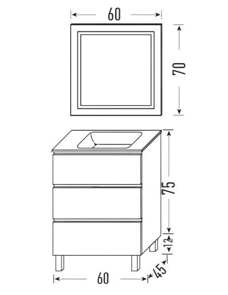Meuble vasque 3 tiroirs Ribons Orosi / Élégance et rangement