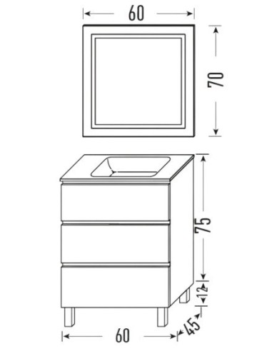 Meuble vasque 3 tiroirs Icement Orosi / Élégance et rangement
