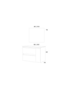 MEUBLE VASQUE SUSPENDU 2 TIROIRS+PORTE FINITION CAIRO   KULA  DUPLACH 2