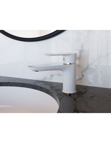 MITIGEUR LAVABO CASSIO BLANC/CHROME
