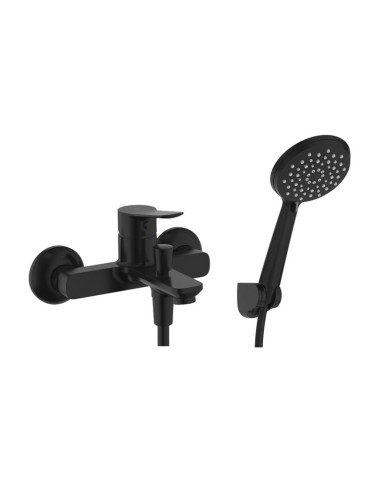 MITIGEUR BAIN AVEC KIT DOUCHE RHIO NOIR