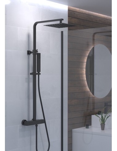 COLONNE DOUCHE QUADRA ELITE NOIR THERMOSTATIQUE
