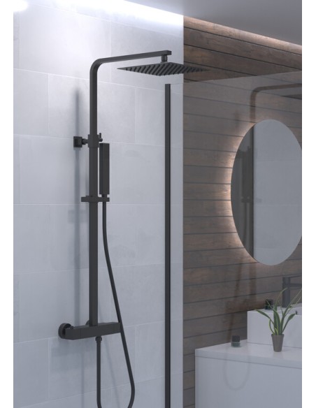 COLONNE DOUCHE QUADRA ELITE NOIR THERMOSTATIQUE