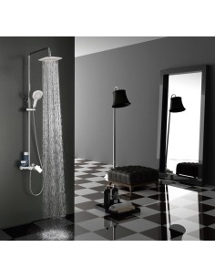 COLONNE DE DOUCHE CASSIO BLANC/CHROME MITIGEUR 2