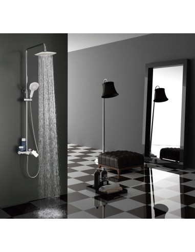 COLONNE DE DOUCHE CASSIO BLANC/CHROME MITIGEUR