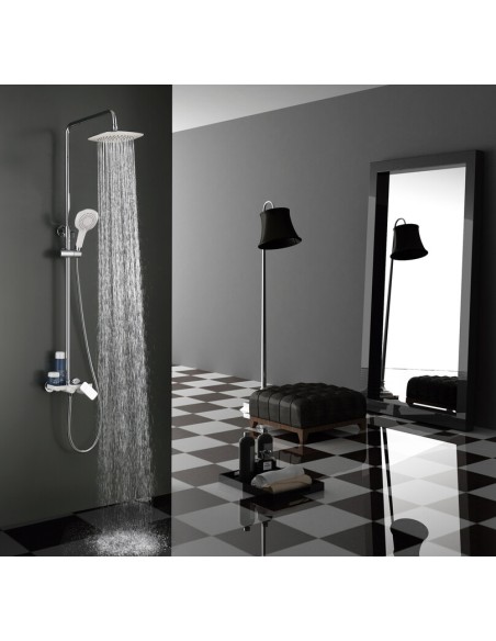 COLONNE DE DOUCHE CASSIO BLANC/CHROME MITIGEUR