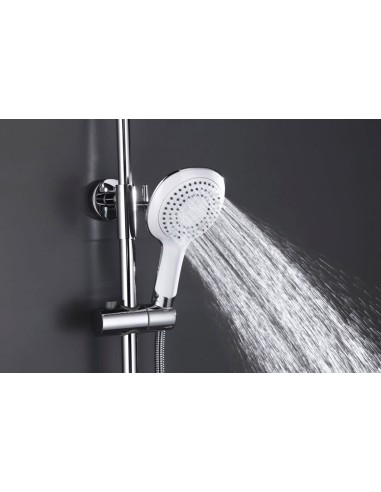 COLONNE DE DOUCHE CASSIO BLANC/CHROME MITIGEUR