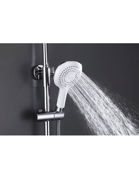 COLONNE DE DOUCHE CASSIO BLANC/CHROME MITIGEUR