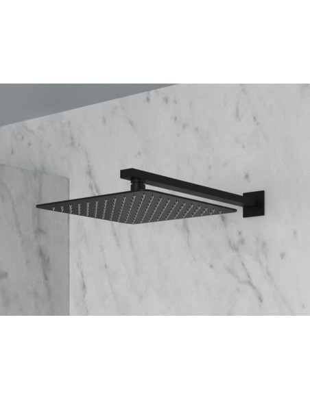 TÊTE DE DOUCHE ACIER INOX CARRÉ 30 NOIR