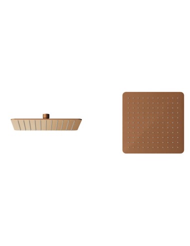 TÊTE DE DOUCHE ACIER INOX CARRÉ 25 CUIVRE