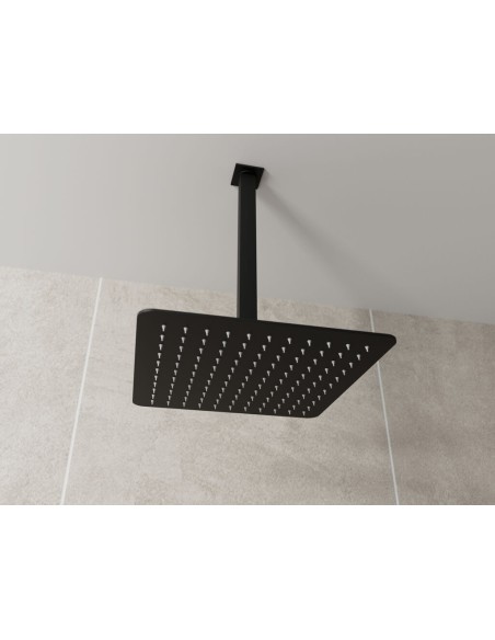 BRAS DOUCHE CARRÉ A PLAFOND NOIR