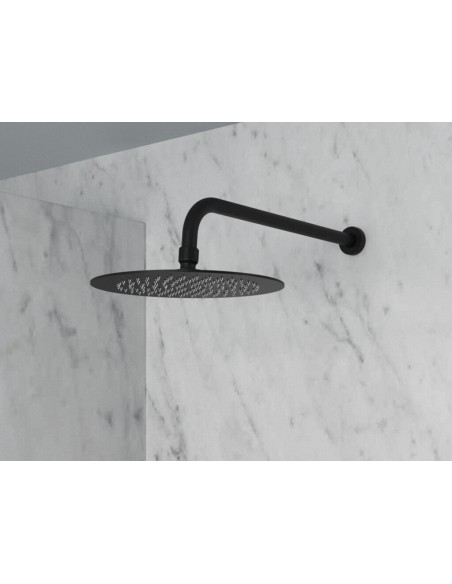 BRAS DOUCHE ROND A MURAL NOIR
