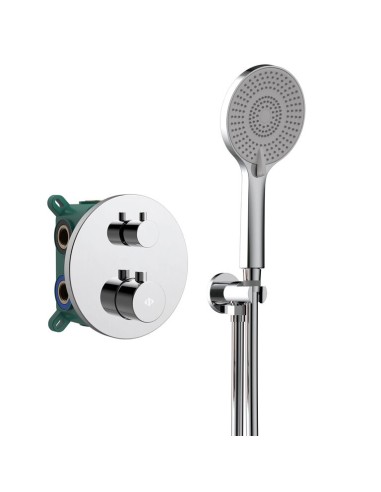 ENSEMBLE ENCASTRE 2/3 FONCT. THERMOSTATIQUE ROUND CROM