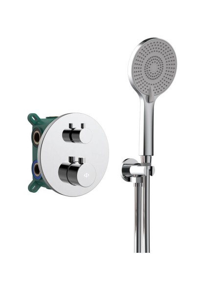 ENSEMBLE ENCASTRE 2/3 FONCT. THERMOSTATIQUE ROUND CROM