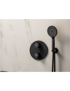 ENSEMBLE ENCASTRE 2/3 FONCT. THERMOSTATIQUE ROUND NOIR 2