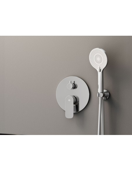 ENSEMBLE ENCASTRE 2 FONCT. MITIGEUR ROUND CHROME C/K
