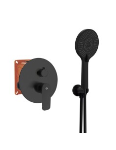 ENSEMBLE ENCASTRE 2 FONCT. MITIGEUR ROUND NOIR C/K