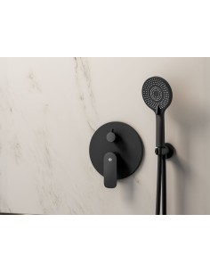ENSEMBLE ENCASTRE 2 FONCT. MITIGEUR ROUND NOIR C/K 2