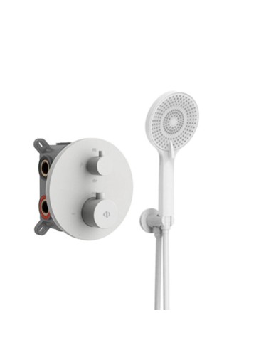 ENSEMBLE ENCASTRE 2/3 FONCT. THERMOSTATIQUE ROUND BLANC