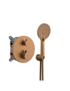ENSEMBLE ENCASTRE 2/3 FONCT. THERMOSTATIQUE ROUND CUIVRE