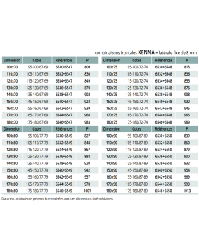 Paroi de Douche KENNA Porte frontale + Porte latérale fixe - Collection KENNA - GME