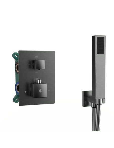 ENSEMBLE ENCASTRE 2/3 FONCT. THERMOSTATIQUE ORION TITANE
