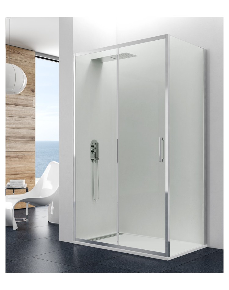 Paroi de Douche PRESTIGE TITAN Porte frontale + Porte latérale fixe